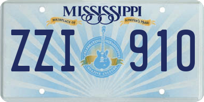 MS license plate ZZI910