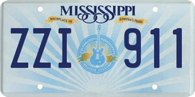 MS license plate ZZI911