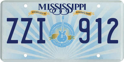 MS license plate ZZI912