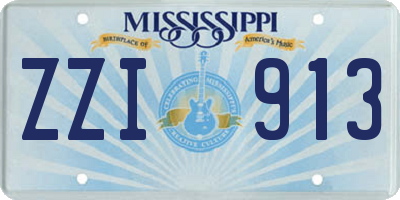 MS license plate ZZI913