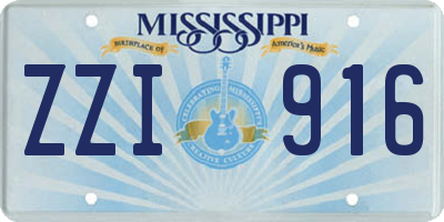 MS license plate ZZI916