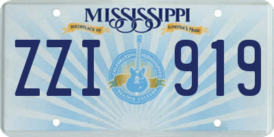 MS license plate ZZI919