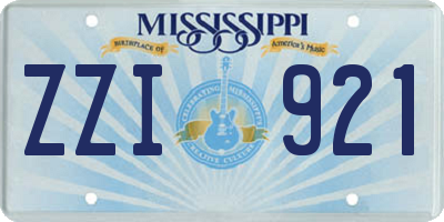 MS license plate ZZI921