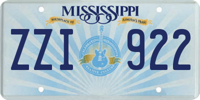 MS license plate ZZI922