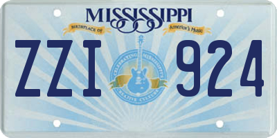 MS license plate ZZI924