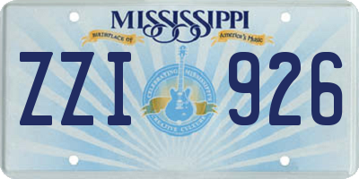 MS license plate ZZI926