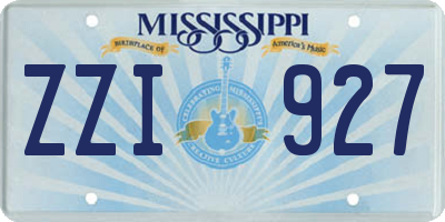 MS license plate ZZI927