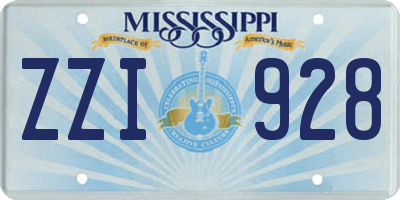 MS license plate ZZI928