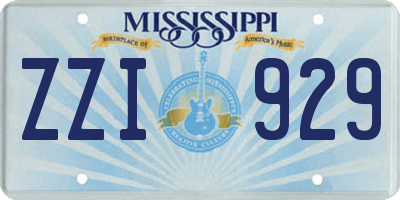MS license plate ZZI929