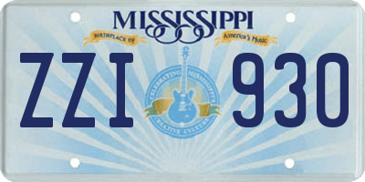 MS license plate ZZI930
