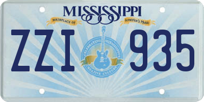 MS license plate ZZI935