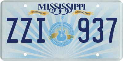 MS license plate ZZI937