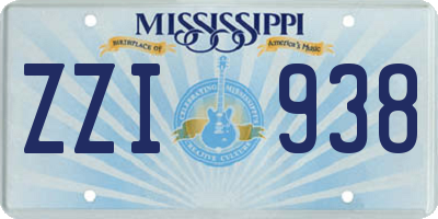 MS license plate ZZI938