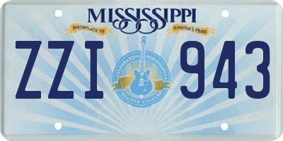 MS license plate ZZI943