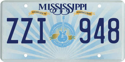 MS license plate ZZI948
