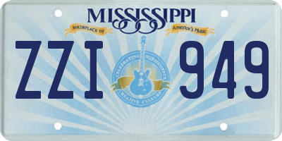 MS license plate ZZI949
