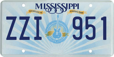 MS license plate ZZI951