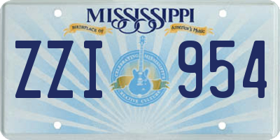 MS license plate ZZI954