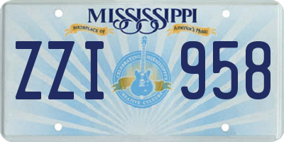 MS license plate ZZI958