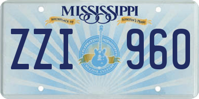 MS license plate ZZI960