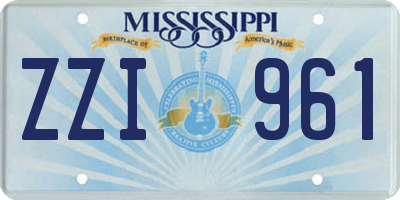 MS license plate ZZI961