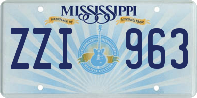 MS license plate ZZI963
