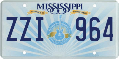 MS license plate ZZI964