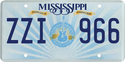 MS license plate ZZI966