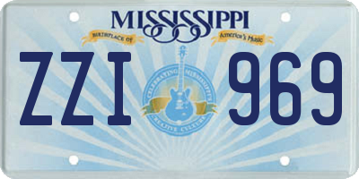 MS license plate ZZI969