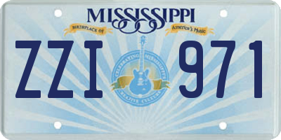 MS license plate ZZI971