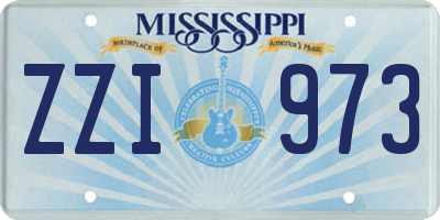 MS license plate ZZI973