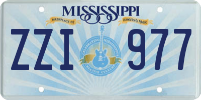 MS license plate ZZI977