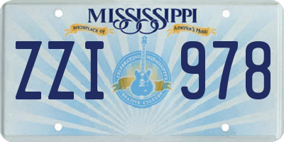 MS license plate ZZI978