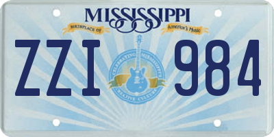 MS license plate ZZI984