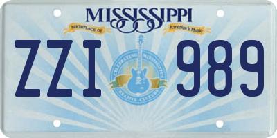 MS license plate ZZI989