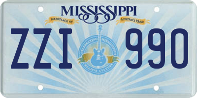 MS license plate ZZI990