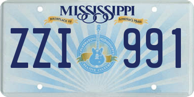 MS license plate ZZI991