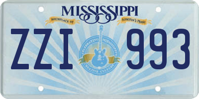 MS license plate ZZI993