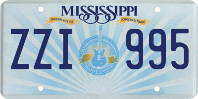 MS license plate ZZI995