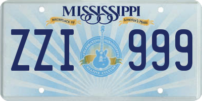 MS license plate ZZI999