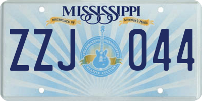 MS license plate ZZJ044