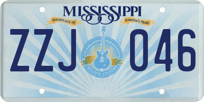 MS license plate ZZJ046