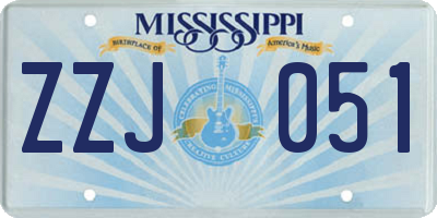 MS license plate ZZJ051