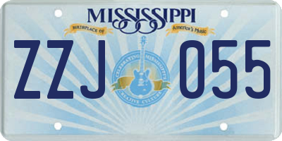 MS license plate ZZJ055