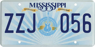 MS license plate ZZJ056