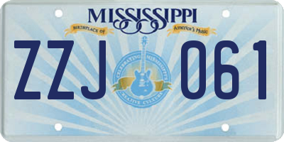 MS license plate ZZJ061