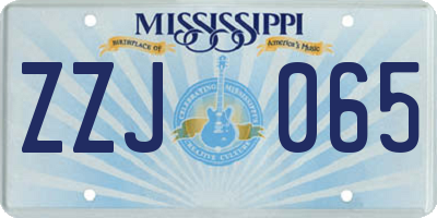 MS license plate ZZJ065