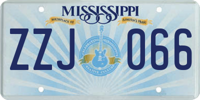 MS license plate ZZJ066