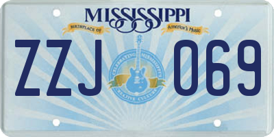 MS license plate ZZJ069
