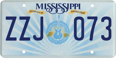MS license plate ZZJ073